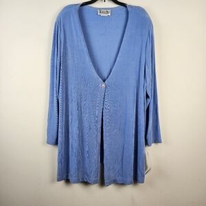 Vikki VI Woman blue Cardigan Tunic Size 1X Lagenlook